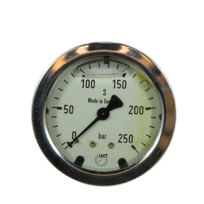 IMT 0-250 Bar 3/8" NPT Back Mount Pressure Gauge Oil Filled