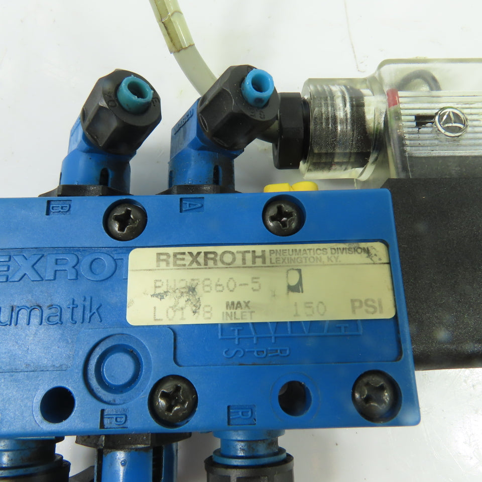 Rexroth PW27860-5 5/2 Single Solenoid Pneumatic Directional Control Valve 24VDC