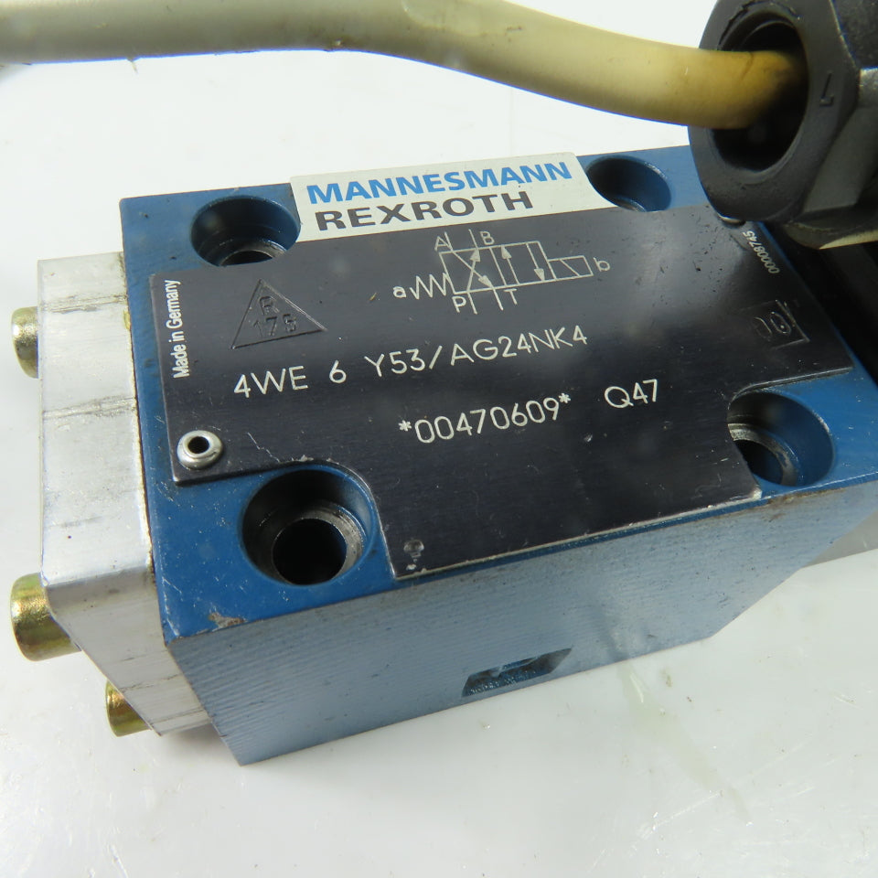 Mannesmann Rexroth 00470609 4WE 6 Y53/AG24NK4 Hydraulic Directional Valve 24VDC