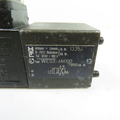 Hartmann + Lämmle 13354 WE03-4M100 Hydraulic Directional Solenoid Valve 24VDC
