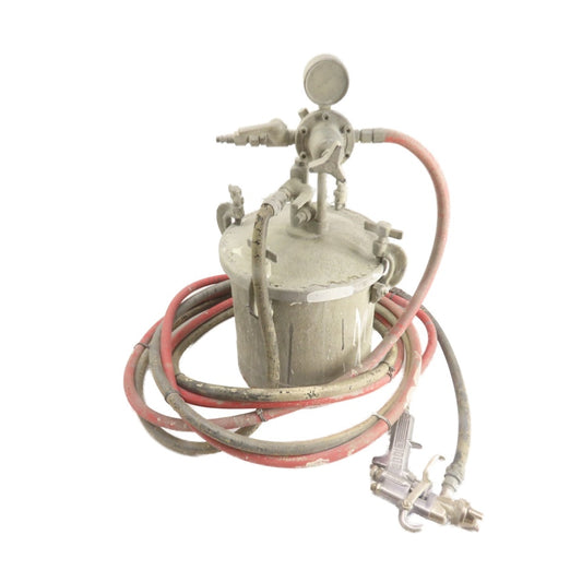 Binks 2001 2 Gallon Pneumatic Paint Pressure Pot Spray Tank w/ Spray Gun & Hoses
