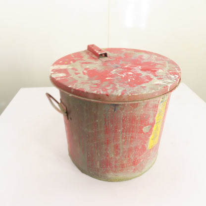 Justrite 27716 6 Gallon Steel Wash Tank w/ Basket Self-Closing Safety Lid