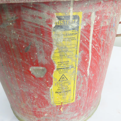 Justrite 27716 6 Gallon Steel Wash Tank w/ Basket Self-Closing Safety Lid