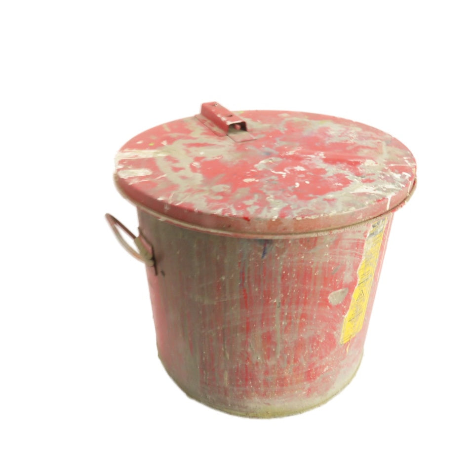 Justrite 27716 6 Gallon Steel Wash Tank w/ Basket Self-Closing Safety Lid