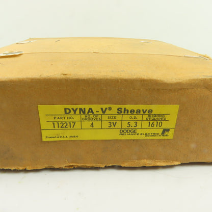 Dodge 112217 Dyna-V 4-Groove 3V Sheave 5.3" O.D. 1610 Bushing NEW