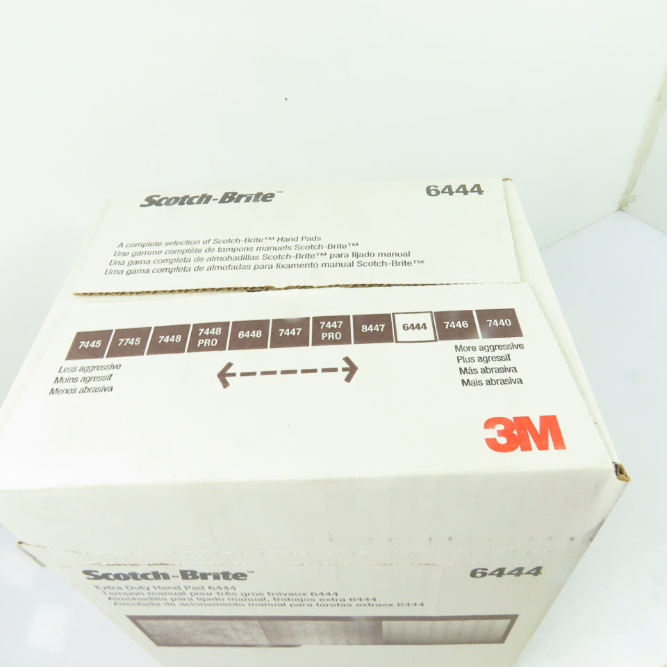 3M 6444 Scotch-Brite Extra Duty Hand Pad 6in x 9in Brown Aluminum Oxide Lot/20