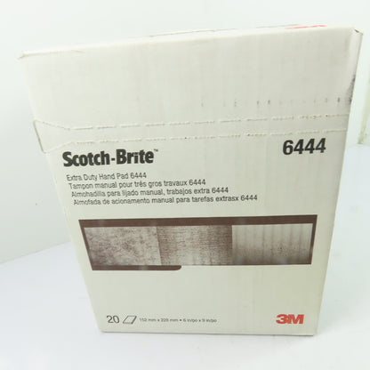 3M 6444 Scotch-Brite Extra Duty Hand Pad 6in x 9in Brown Aluminum Oxide Lot/20