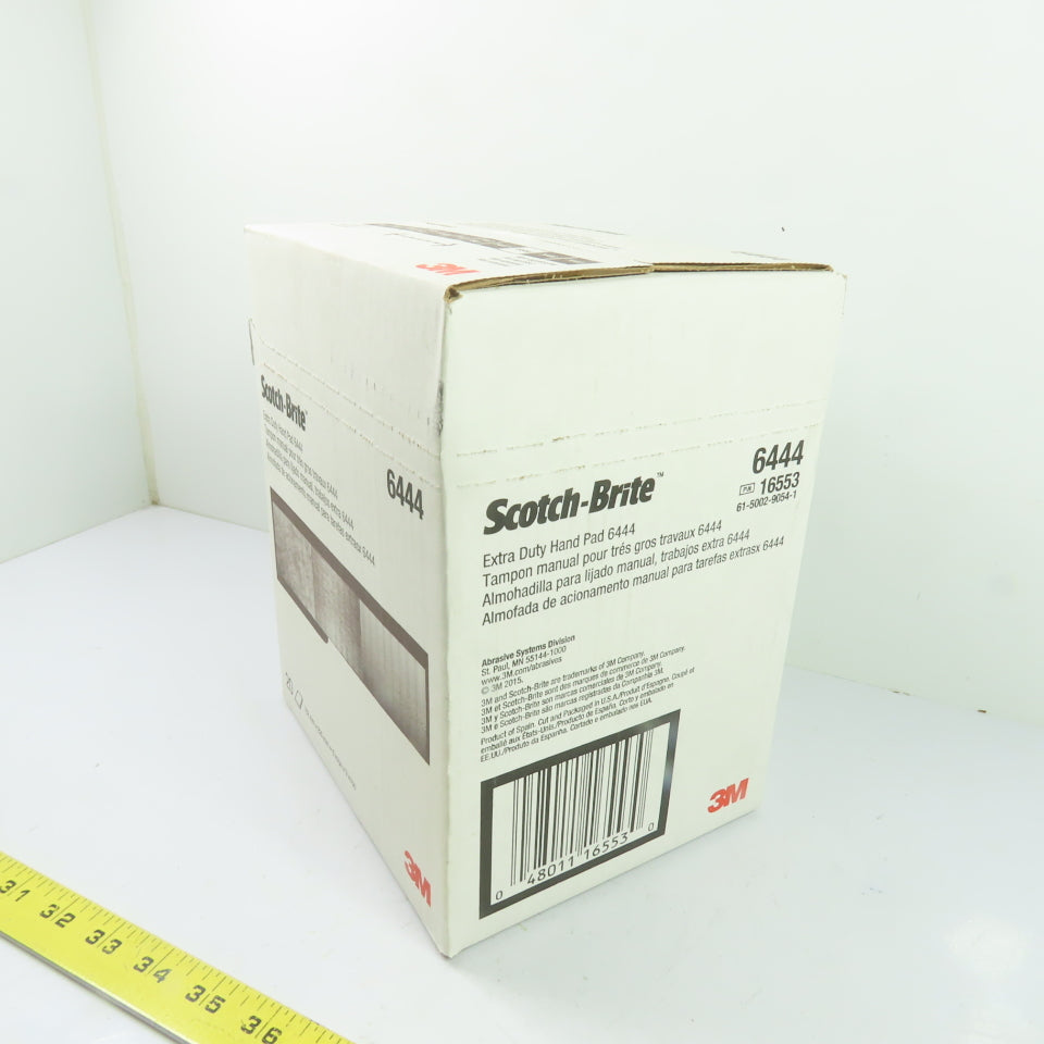 3M 6444 Scotch-Brite Extra Duty Hand Pad 6in x 9in Brown Aluminum Oxide Lot/20