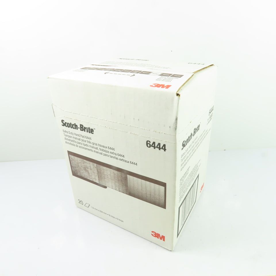 3M 6444 Scotch-Brite Extra Duty Hand Pad 6in x 9in Brown Aluminum Oxide Lot/20