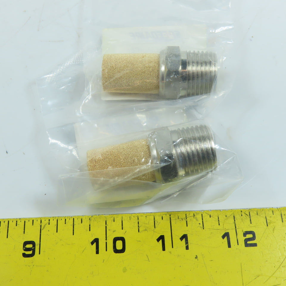 Speedaire 1A328A Sintered Bronze Air Exhaust Muffler 1/2" NPT lot of 2