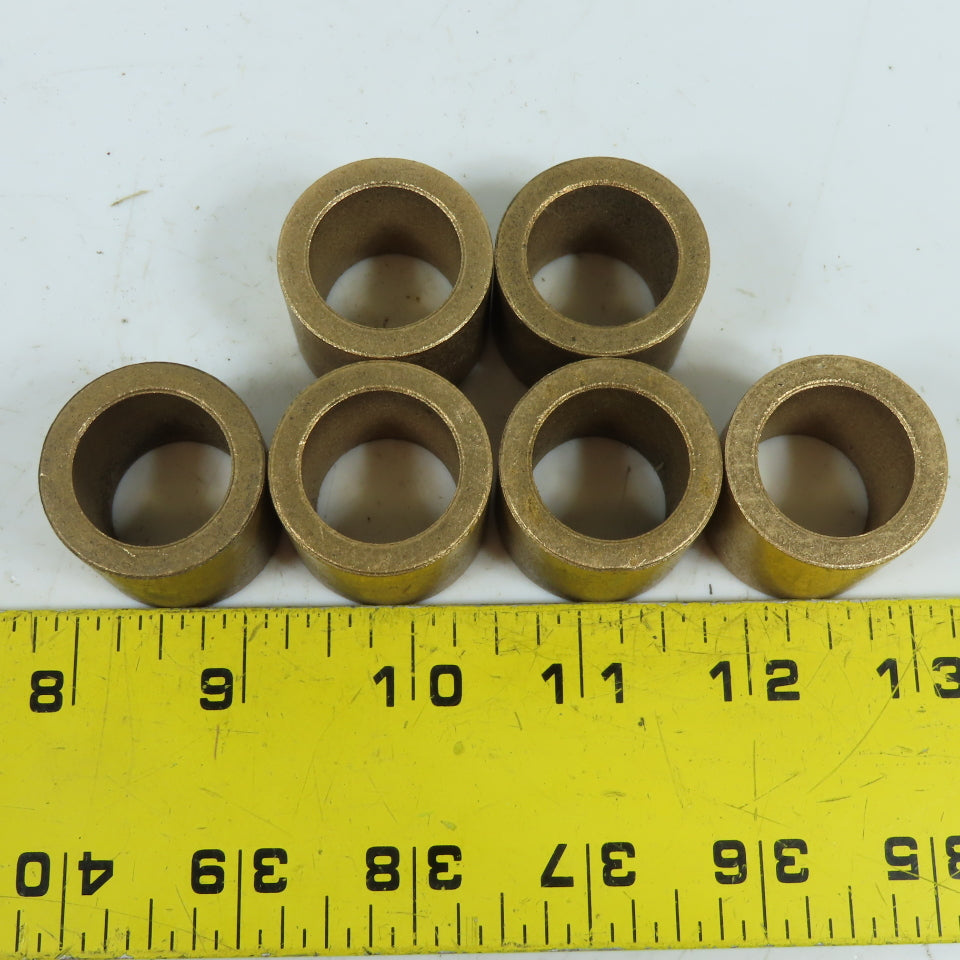 Bronze Sleeve Bushing 7/8" ID x 1-1/4" OD x 1" Long Lot Of 6