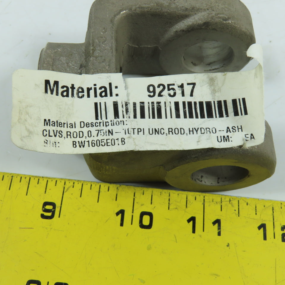 Stainless Steel Cylinder Rod Clevis End 3/4-16 UNC Thread