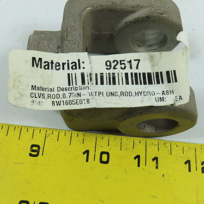 Stainless Steel Cylinder Rod Clevis End 3/4-16 UNC Thread