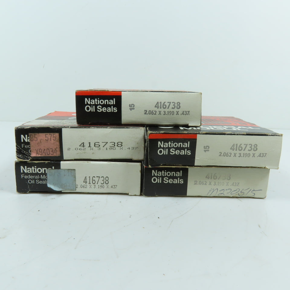 National 416738 Multi Purpose Oil Seal 2.062 x 3.190 x .437 Lot Of 5