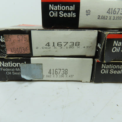 National 416738 Multi Purpose Oil Seal 2.062 x 3.190 x .437 Lot Of 5