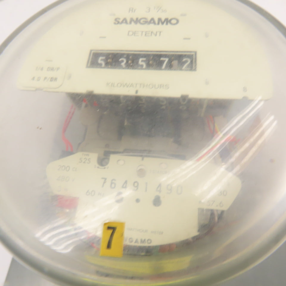 3Ph Meter Socket Enclosure 480V W/ Sangamo Watthour Meter