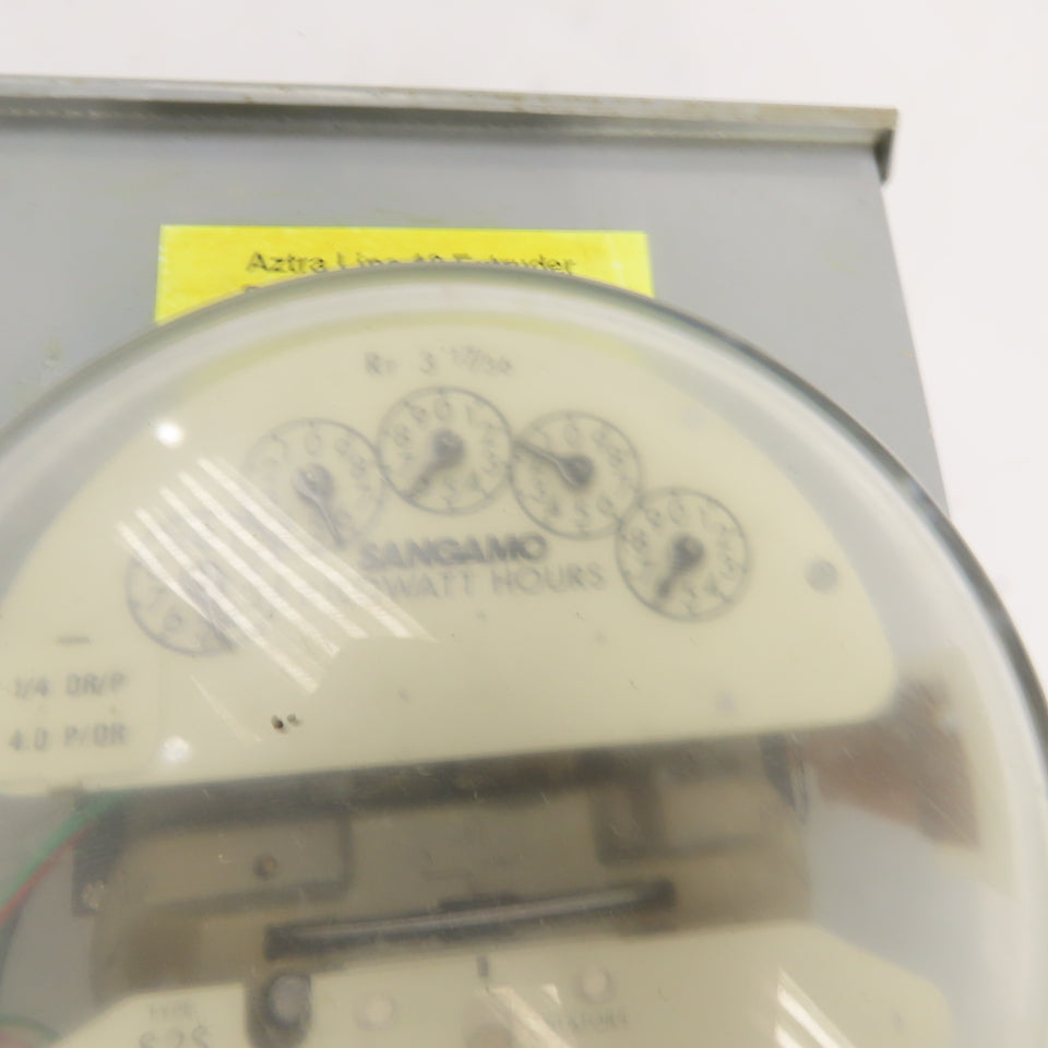 3Ph Meter Socket Enclosure 480V W/ Sangamo S2S Watthour Meter