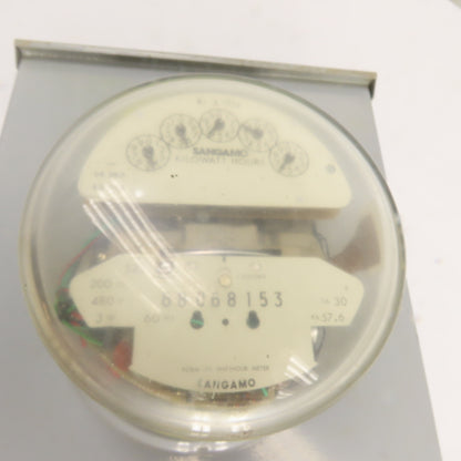 3Ph Meter Socket Enclosure 480V W/ Sangamo S2S Watthour Meter