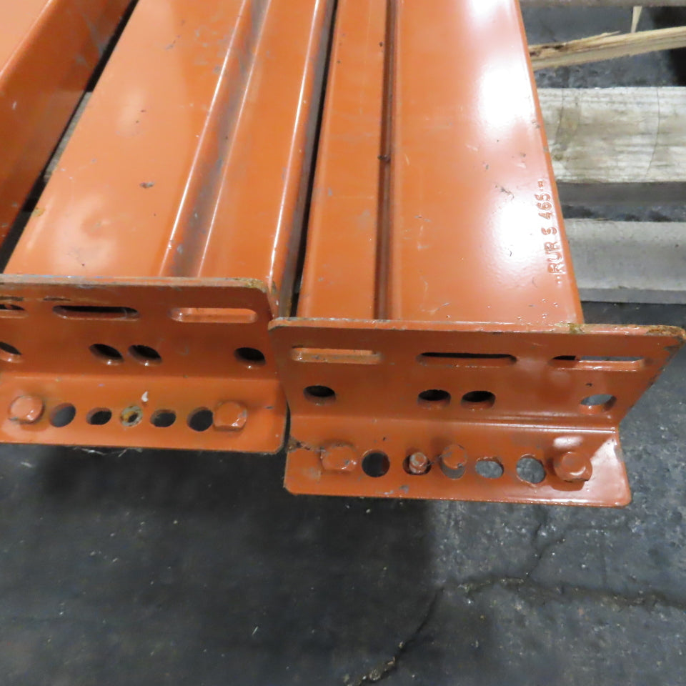 8' (96") x 4-3/4" x 2-1/2" Shaved Pin Pallet Racking Beam Shelf Used Lot Of 4