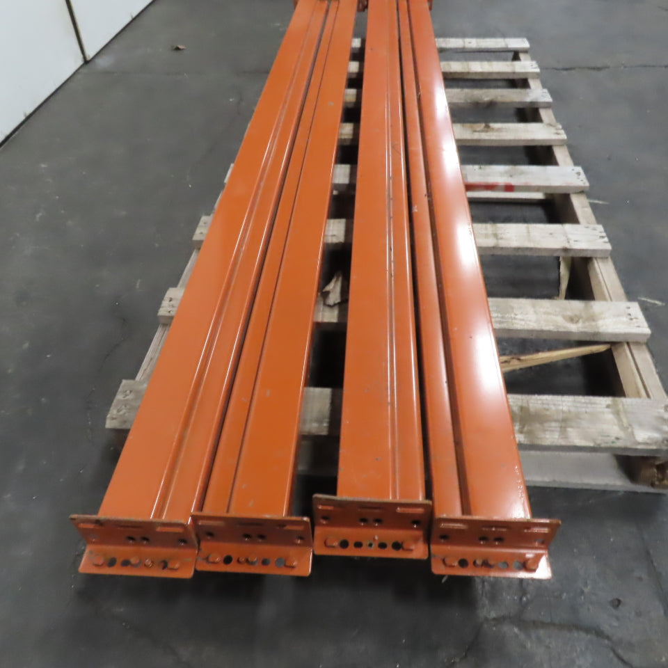 8' (96") x 4-3/4" x 2-1/2" Shaved Pin Pallet Racking Beam Shelf Used Lot Of 4