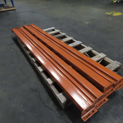 8' (96") x 4-3/4" x 2-1/2" Shaved Pin Pallet Racking Beam Shelf Used Lot Of 4