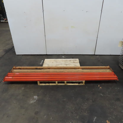 9' (108") x 4" x 2-1/2" Shaved Round Pin Pallet Racking Beam Shelf Used Lot Of 4