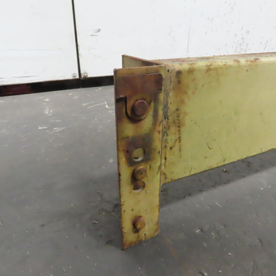 9' (108") x 4" x 1-1/2" Round Pin Pallet Racking Beam Shelf Used