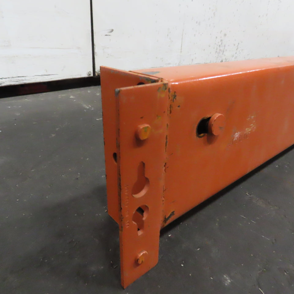 10' (120") x 5" x 3" Light Duty Shaved 2-Pin Pallet Racking Beam Shelf Used