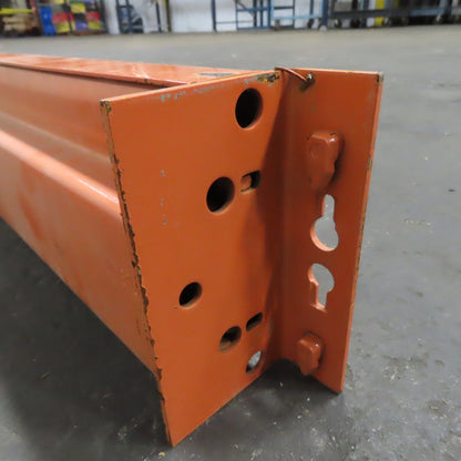 10' (120") x 5" x 3" Light Duty Shaved 2-Pin Pallet Racking Beam Shelf Used