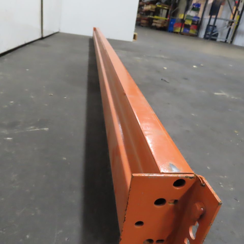 10' (120") x 5" x 3" Light Duty Shaved 2-Pin Pallet Racking Beam Shelf Used