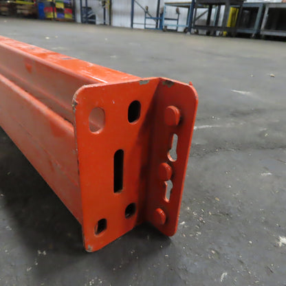 13' (156") x 5-1/2" x 2-1/2" Shaved Pin Pallet Racking Beam Shelf Used 3500lb
