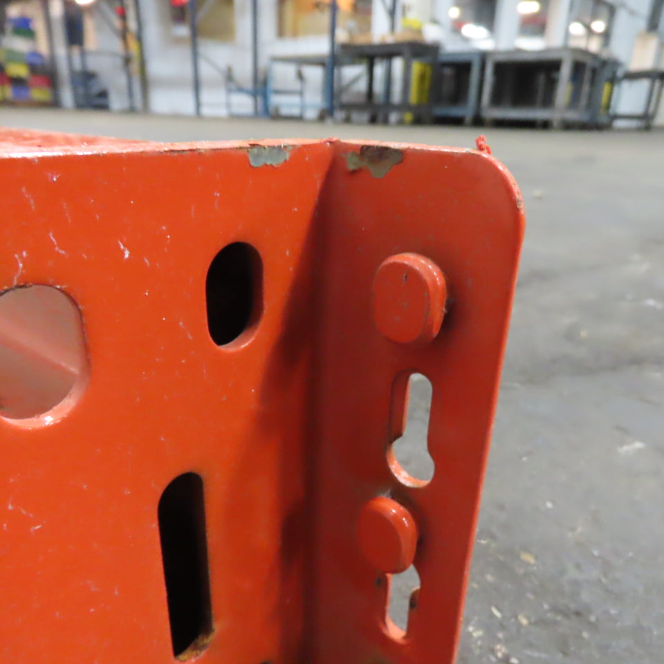 13' (156") x 5-1/2" x 2-1/2" Shaved Pin Pallet Racking Beam Shelf Used 3500lb