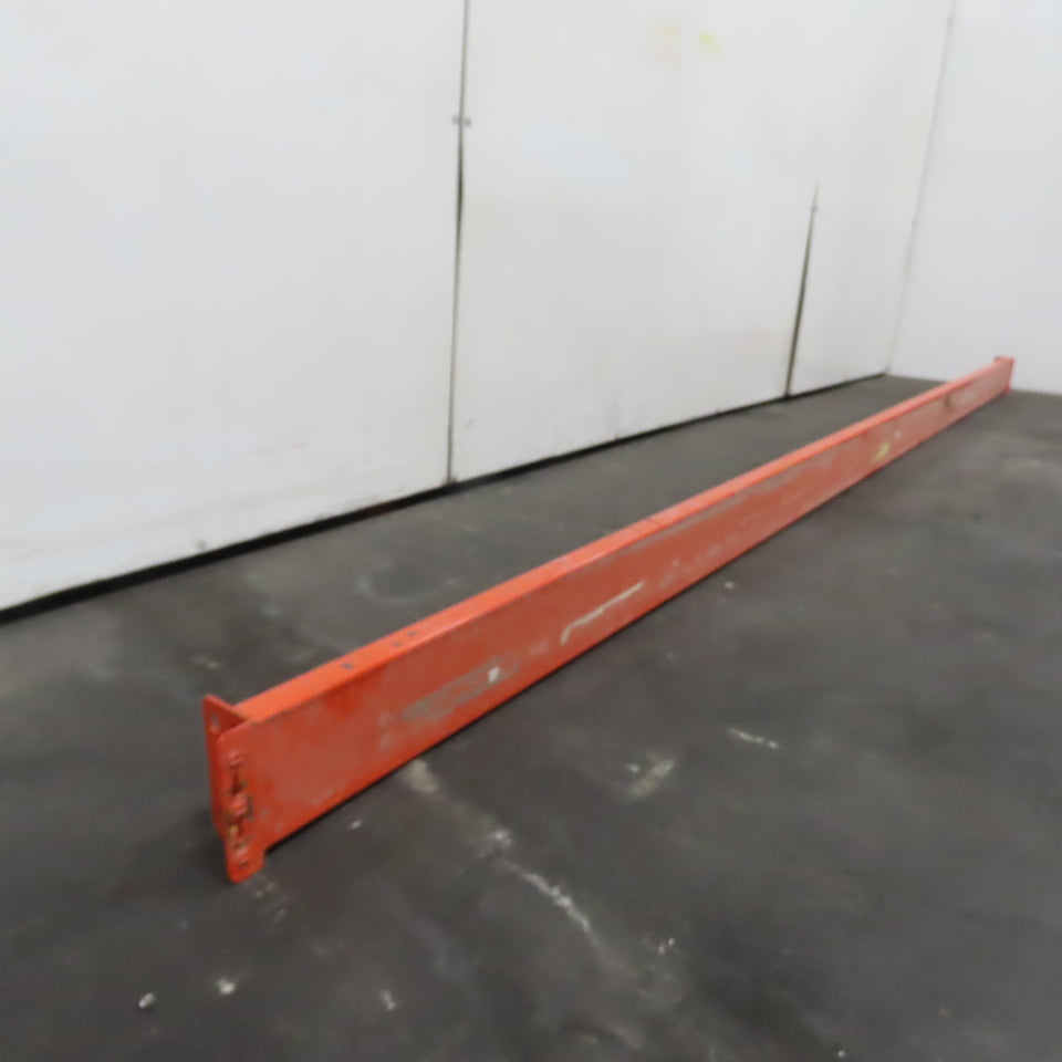 13' (156") x 5-1/2" x 2-1/2" Shaved Pin Pallet Racking Beam Shelf Used 3500lb