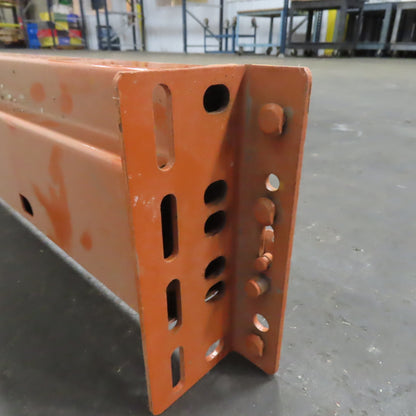 10' (120") x 5-1/2" x 2-1/2" Shaved Pin Pallet Racking Beam Shelf Used 5600lb