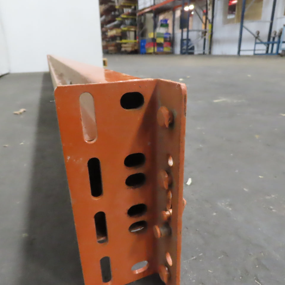 10' (120") x 5-1/2" x 2-1/2" Shaved Pin Pallet Racking Beam Shelf Used 5600lb