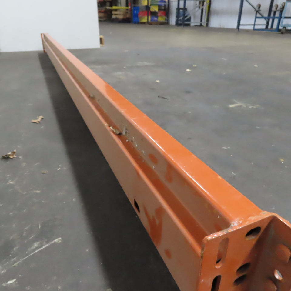 10' (120") x 5-1/2" x 2-1/2" Shaved Pin Pallet Racking Beam Shelf Used 5600lb