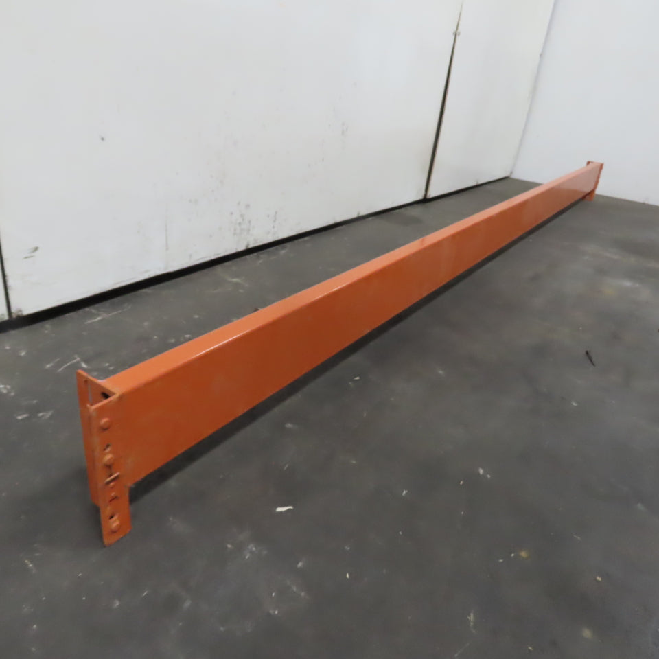 10' (120") x 5-1/2" x 2-1/2" Shaved Pin Pallet Racking Beam Shelf Used 5600lb