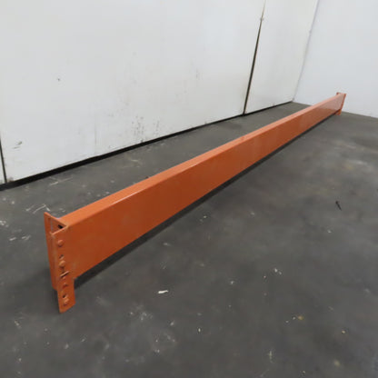 10' (120") x 5-1/2" x 2-1/2" Shaved Pin Pallet Racking Beam Shelf Used 5600lb