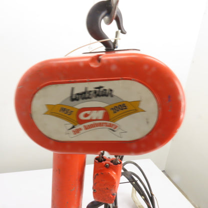 CM Lodestar Model R 2 Ton 4000LB Electric Cain Hoist 10' Lift 8FPM 240/440V 3Ph