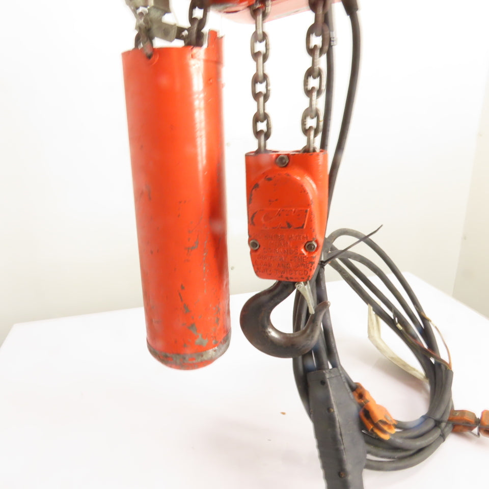 CM Lodestar Model R 2 Ton 4000LB Electric Cain Hoist 10' Lift 8FPM 240/440V 3Ph