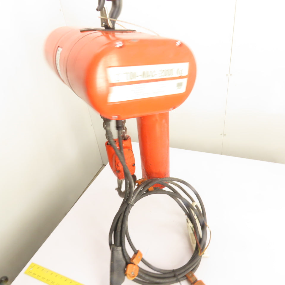 CM Lodestar Model R 2 Ton 4000LB Electric Cain Hoist 10' Lift 8FPM 240/440V 3Ph