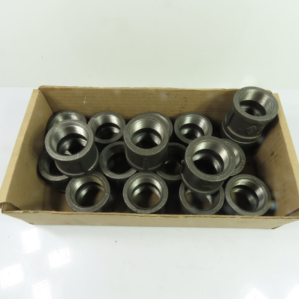SCI 1-1/4" FNPT Black Malleable Iron Straight Coupling Fittings Lot Of 17