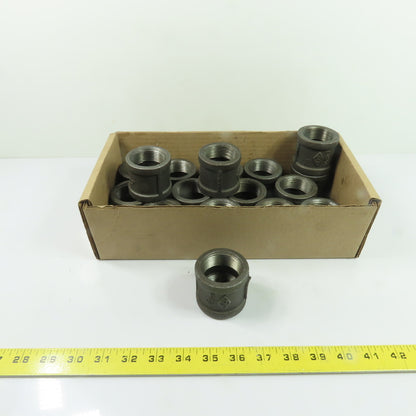 SCI 1-1/4" FNPT Black Malleable Iron Straight Coupling Fittings Lot Of 17