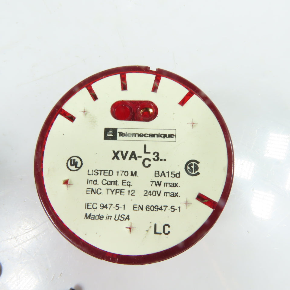 Telemecanique 28047 XVAC341 Red Steady Stack Light Lens 240VAC 7W Max