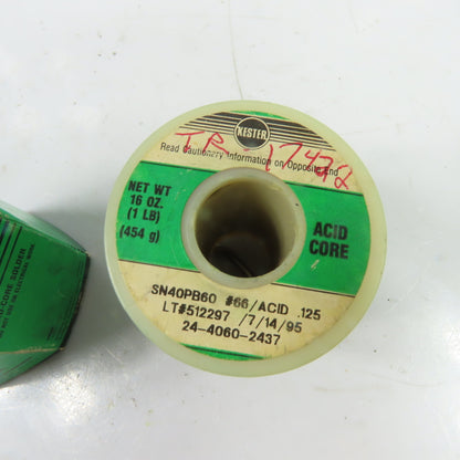 Kester 24-4060-2437 1Lb Acid Core Solder Wire .125" Dia Sn40Pb60