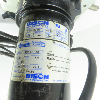 Bison 507-01-108 32-999-2904-003 28:1 Ratio DC Gearmotor 90VDC 1/8HP Assembly