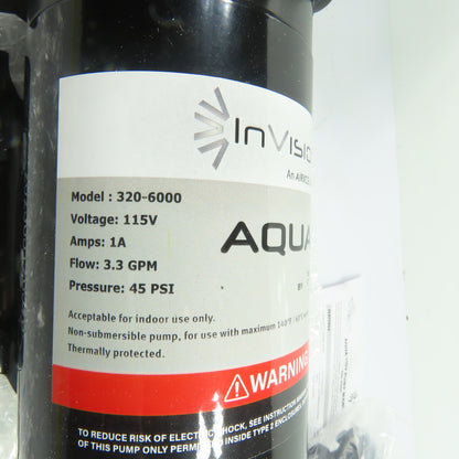 InVision 320-6000 115V Diaphragm Water Pump 3.3 GPM 45 PSI NEW