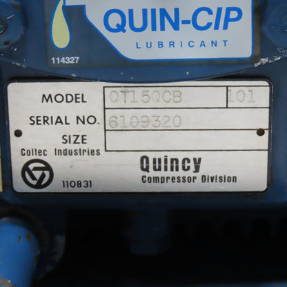 Quincy QT15QCB 101 Duplex Climate Control Air Compressor 480V 3Ph 240 Gal 10Hp