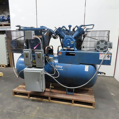 Quincy QT15QCB 101 Duplex Climate Control Air Compressor 480V 3Ph 240 Gal 10Hp