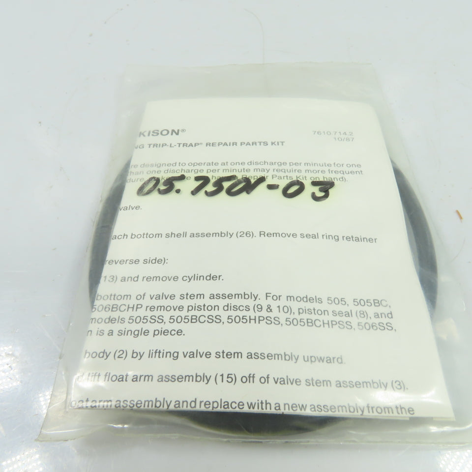 Hankison 05.7501-03 Trip-L-Trap Float Drain Repair Kit 505/506 Series